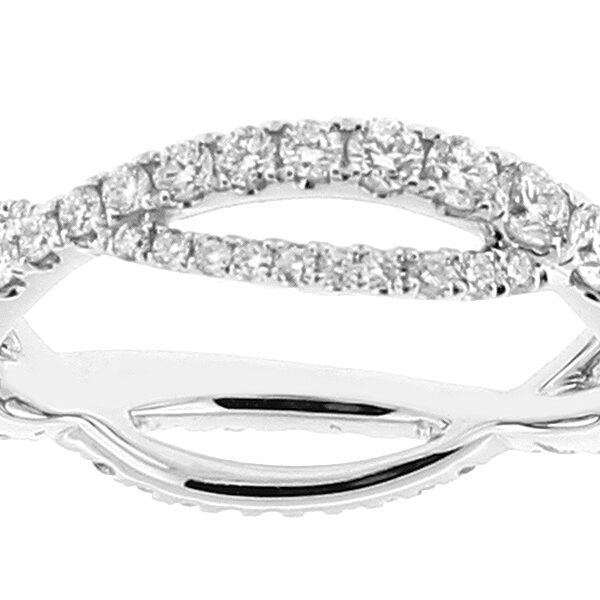 Crossover Twist Ladies Eternity Band with Diamonds in 18k White Gold