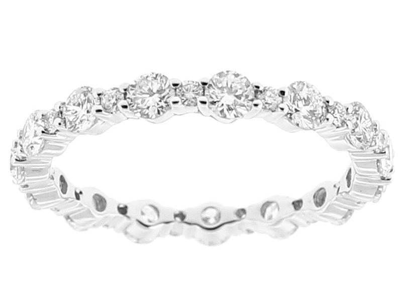 Ladies Eternity Band with Diamonds in 18kt White Gold