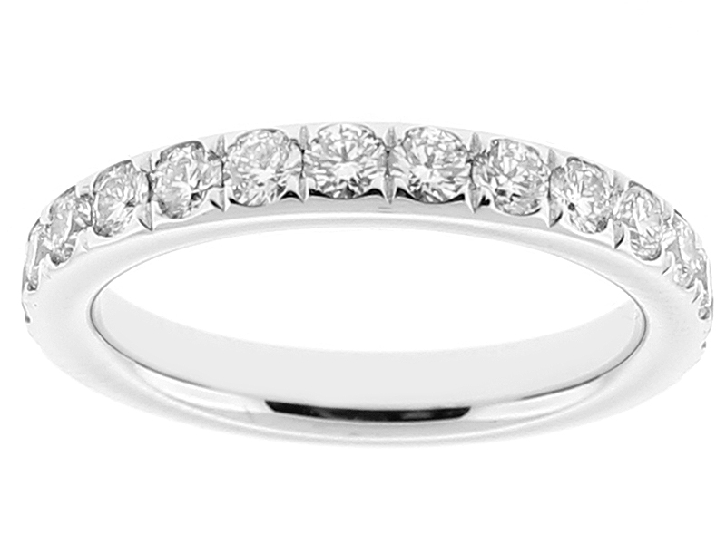 Ladies Single Row Eternity Band with Diamonds in 18kt White Gold