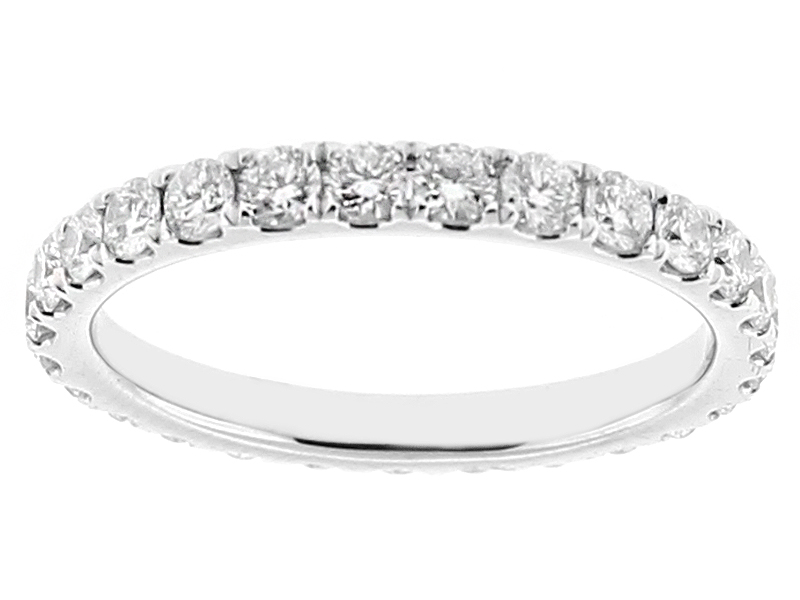Ladies Eternity Wedding Band with Diamonds in 18kt White Gold