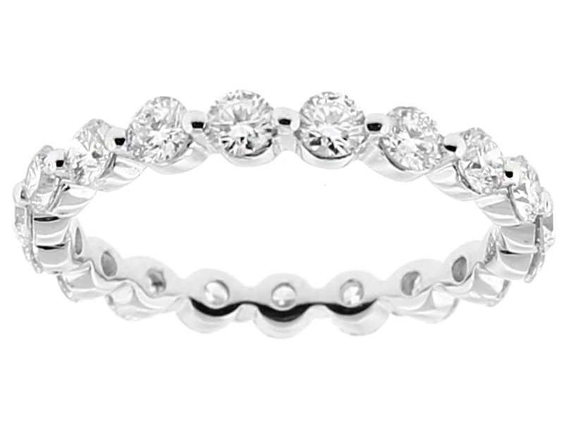 Ladies Eternity Wedding Band with Diamonds in 18kt White Gold