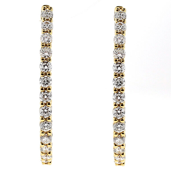 Hoop Earrings with Diamonds in 18kt Rose Gold