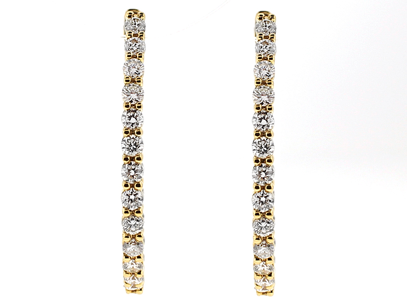 Hoop Earrings with Diamonds in 18kt Rose Gold