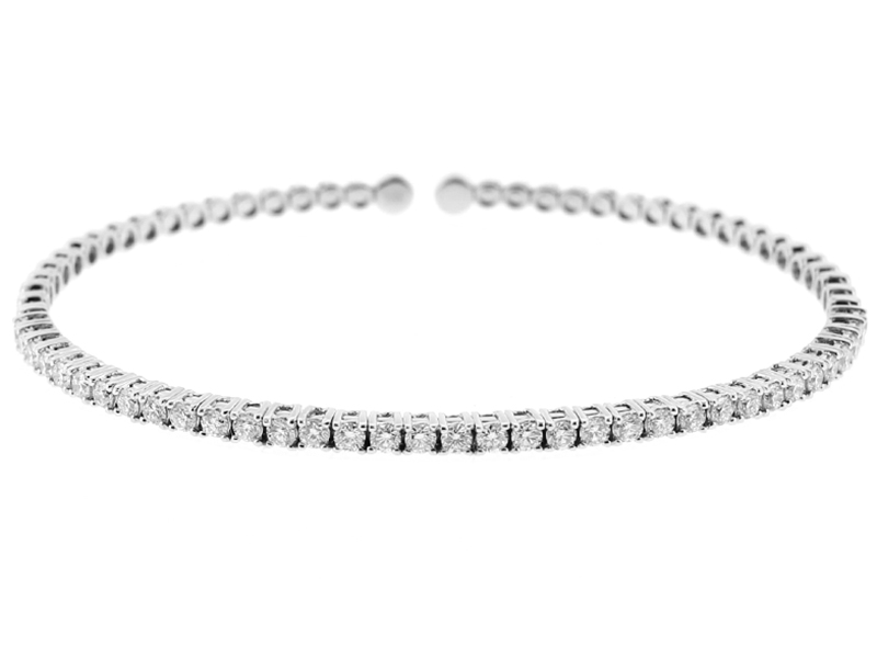 Bangle with Diamonds in 18kt White Gold