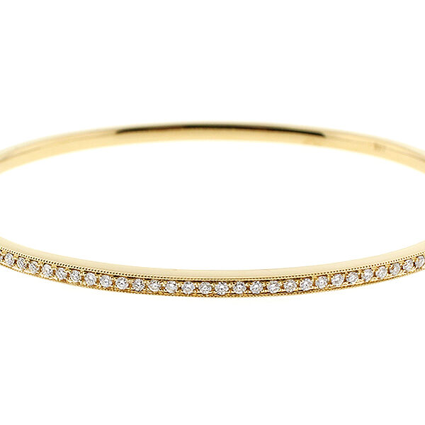 Bangle with Preset Diamonds in 18kt Yellow Gold