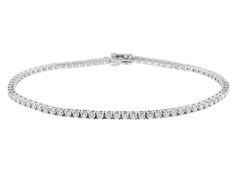 Ladies Tennis Bracelet with Diamonds in 18kt White Gold