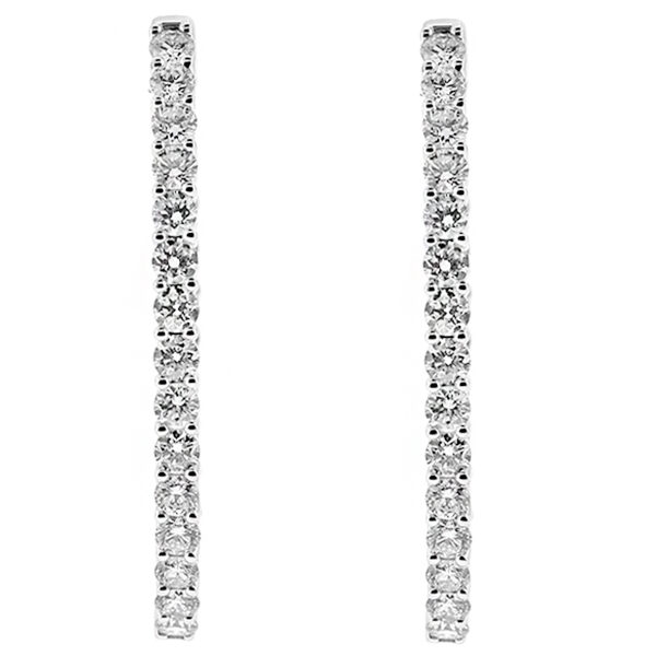 Hoop Earrings with Diamonds in 18kt White Gold