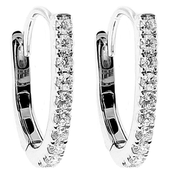 Hoop Earrings with Diamonds in 18kt White Gold
