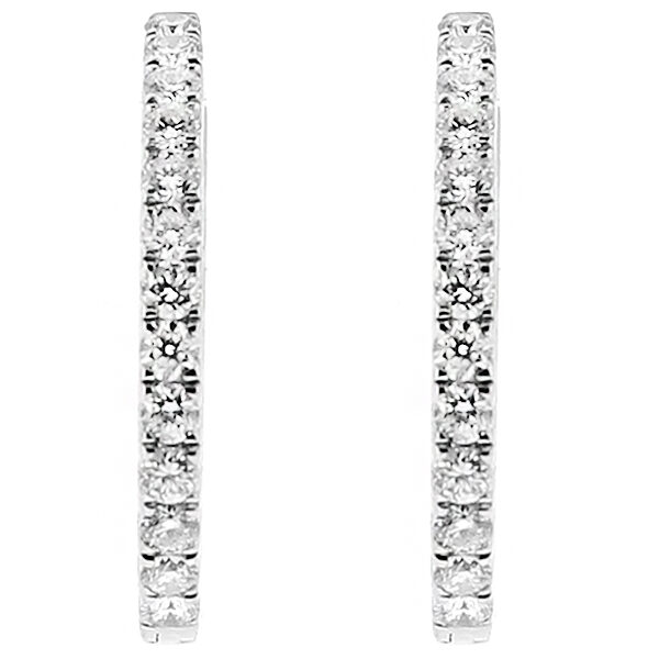 Inside Out Hoop Earrings with Diamonds in 18kt White Gold