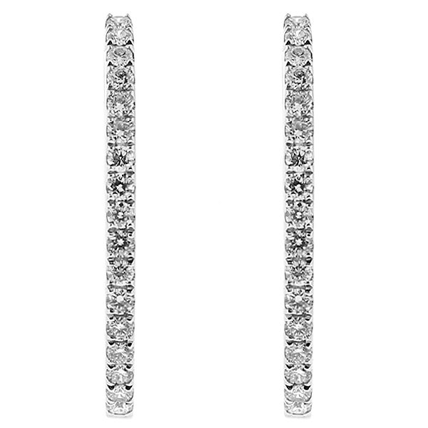Inside Out Hoop Earrings with Diamonds in 18kt White Gold