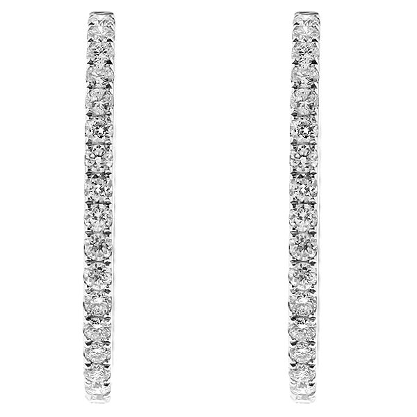 Inside Out Hoop Earrings with Diamonds in 18kt White Gold