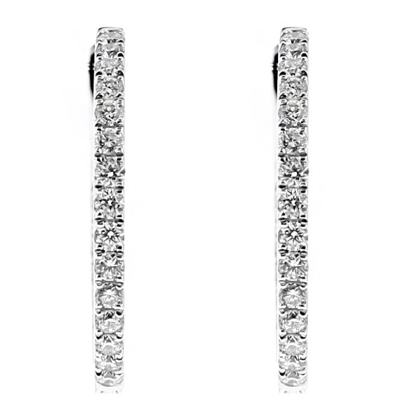 Inside Out Hoop Earrings with Diamonds in 18kt White Gold