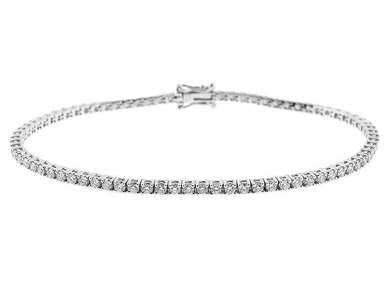 Ladies Tennis Bracelet with Diamonds in 18kt White Gold