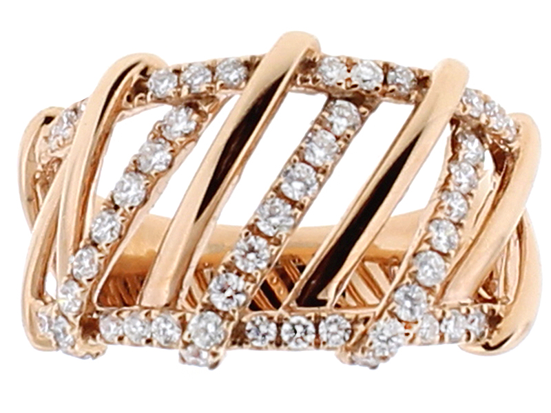 Modern Cocktail Ring with Diamonds in 18k Rose Gold