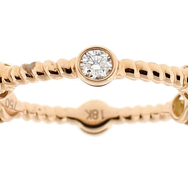 Rope Design Stackable Eternity Band with Bezel Set Diamonds in 18k Rose Gold