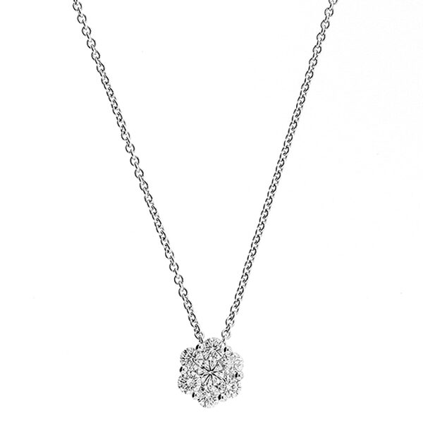 Cluster Pendant with Diamonds in 18k White Gold