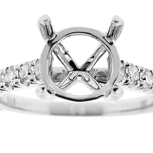 Semi Mount Engagement Ring with Diamonds in 18k White Gold