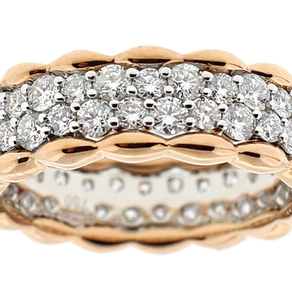Double Row Eternity Band with Diamonds in 18k Rose Gold