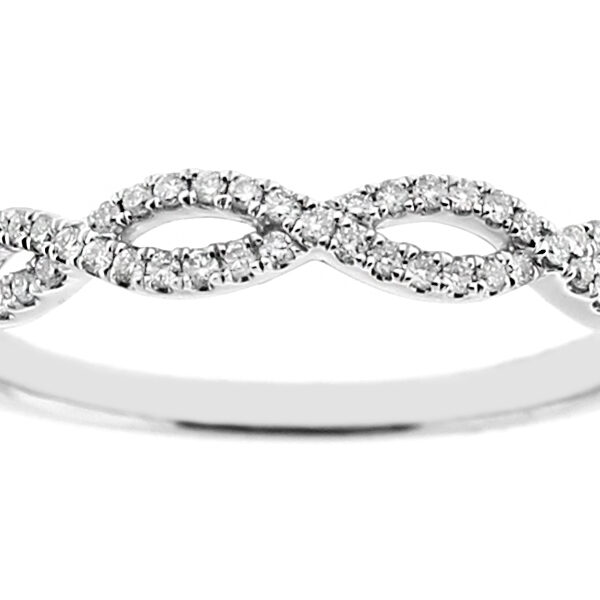 Twist Band with Diamonds in 18k White Gold