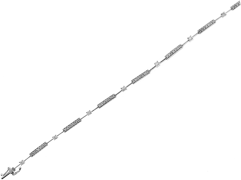 Ladies Tennis Bracelet with Diamonds in 18k White Gold