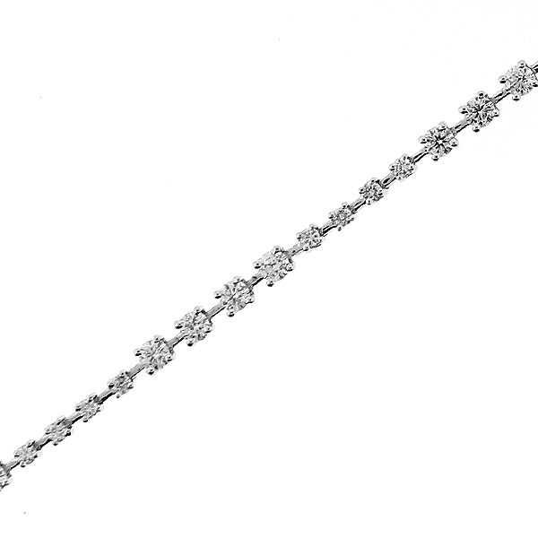Ladies Tennis Bracelet with Diamonds in 18k White Gold