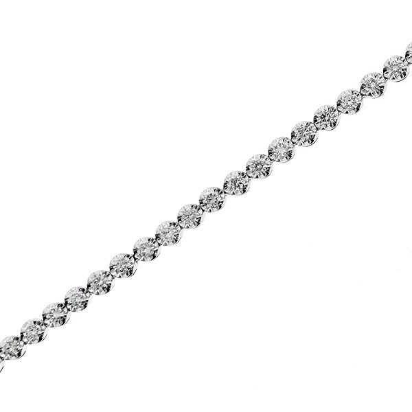 Ladies Tennis Bracelet with Round Diamonds in 18k White Gold