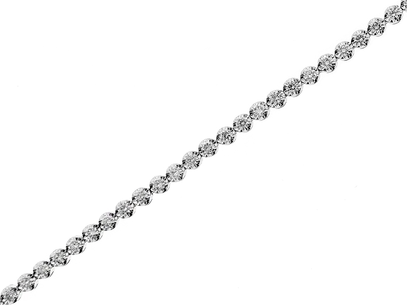 Ladies Tennis Bracelet with Round Diamonds in 18k White Gold