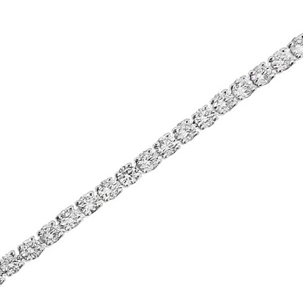 Ladies Tennis Bracelet with Round Diamonds in 18k White Gold