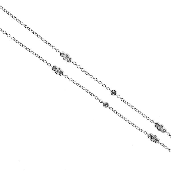 18k White Gold Necklace with Bezel Set Diamonds