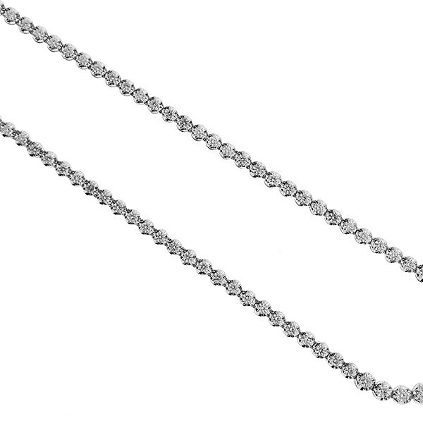 Ladies Necklace with Graduating Round Diamonds in 18k White Gold