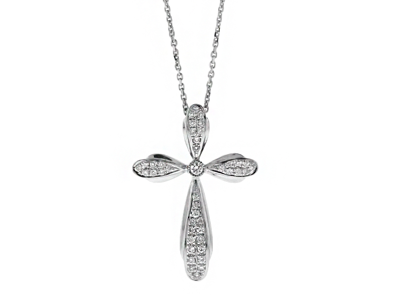 Diamond Cross in 18kt White Gold 0.19 TCW