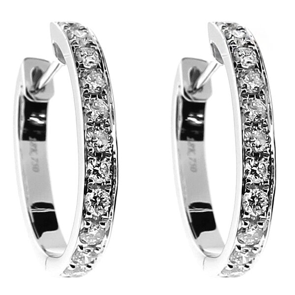 Hoop Earrings with Diamonds in 18k White Gold