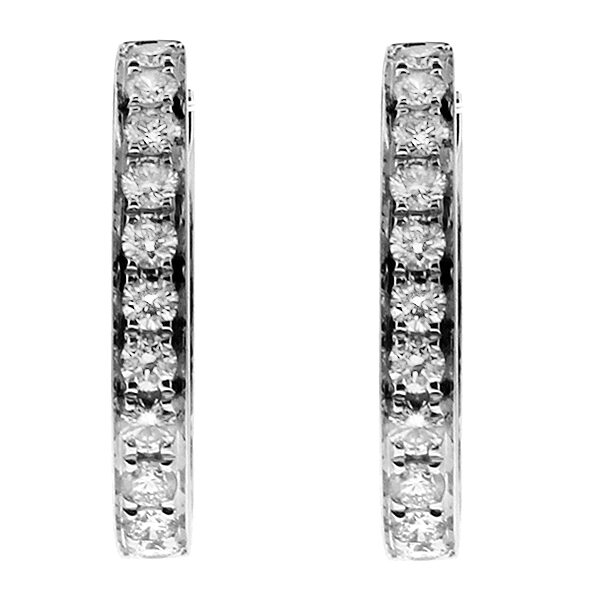 Inside Outside Diamond Hoop Earrings in 18kt White Gold