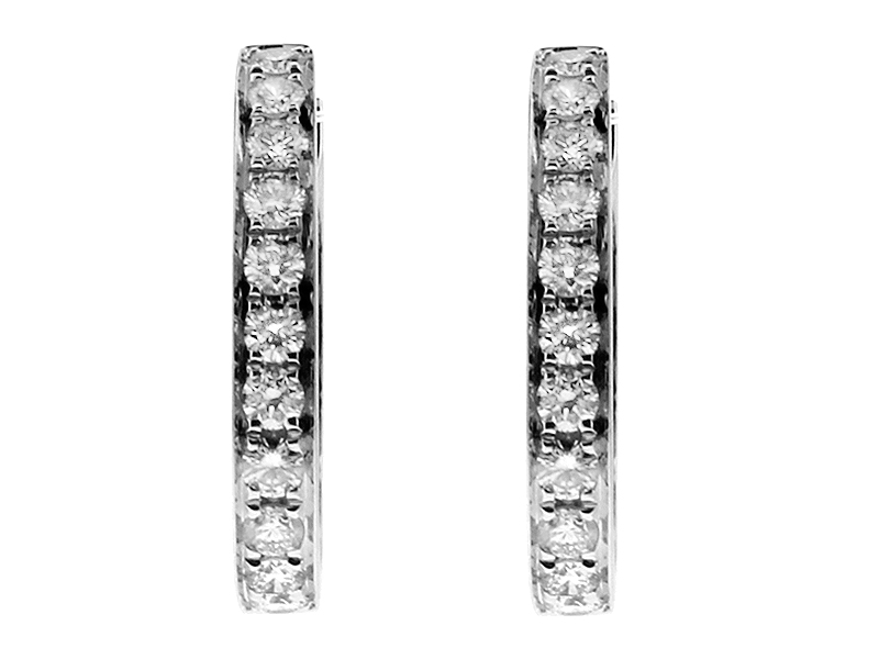Inside Outside Diamond Hoop Earrings in 18kt White Gold