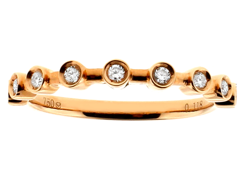 Ladies Stackable Diamond Band in 18kt Rose Gold