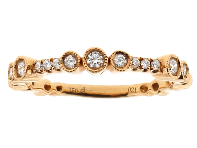 Ladies Stackable Diamond Eternity Ring with a Sizing Bar  in 18kt Rose Gold