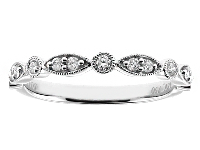 Ladies Stackable Diamond Ring in 18kt White Gold