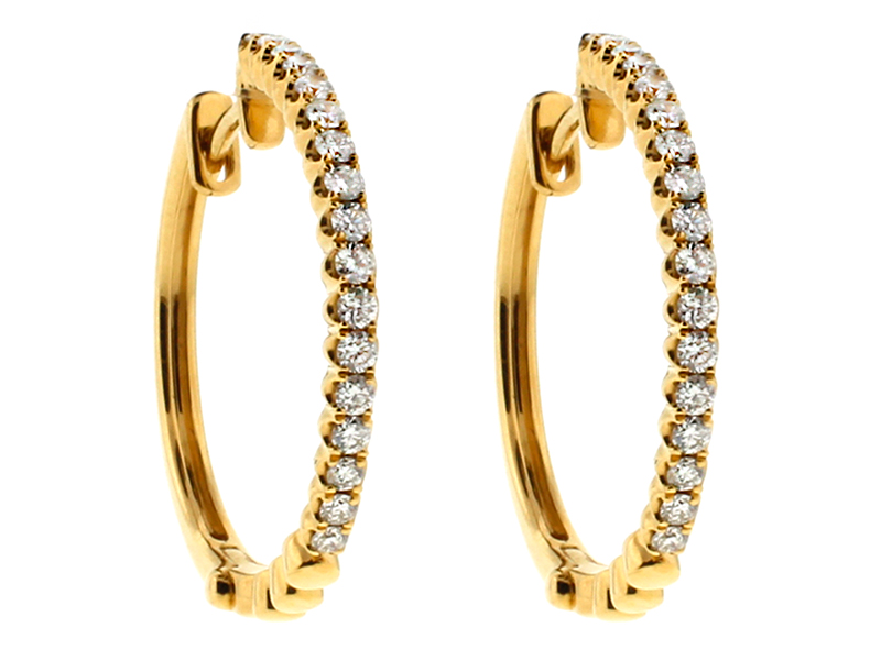 0.58 tcw Diamond Hoop Earrings in 18kt Yellow Gold
