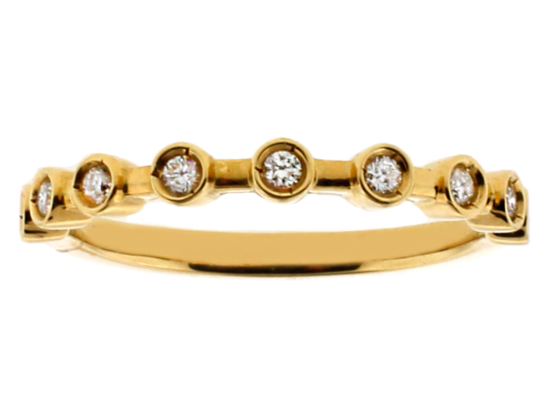 Ladies Diamond Stack-able Ring in 18kt Yellow Gold