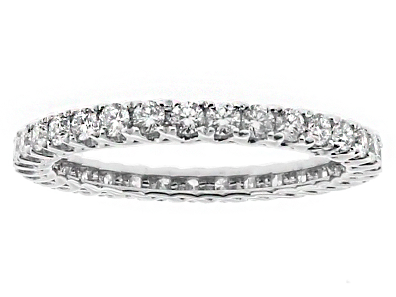 2.1mm Wide Diamond Eternity Band Ring in 18kt White Gold