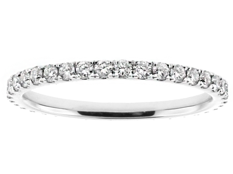 1.7mm Thin Single Row Diamond Eternity Ring in 18kt White Gold