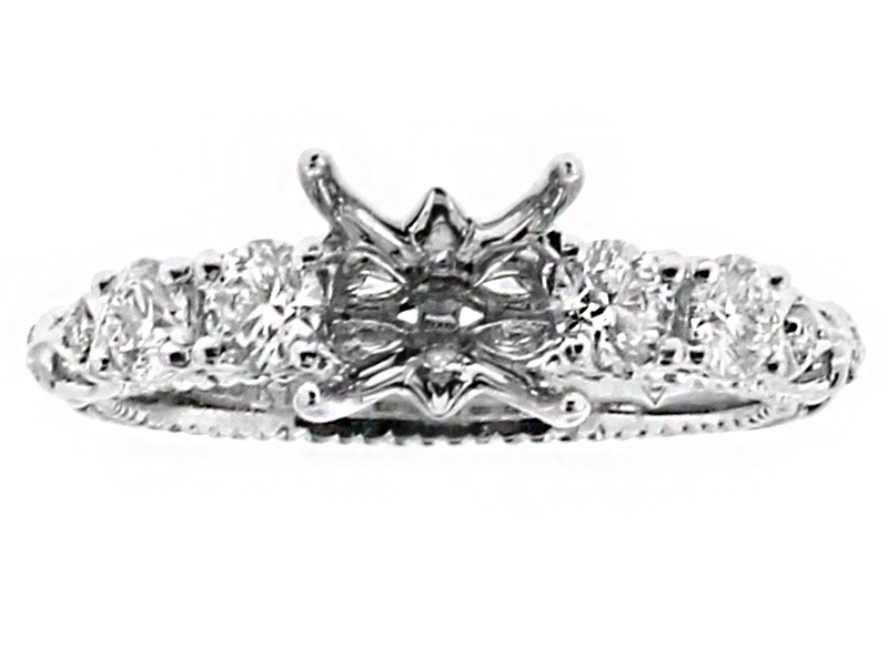 Details in Every Angle, Open Work With Side Beading Engagement Ring Semi Mount
