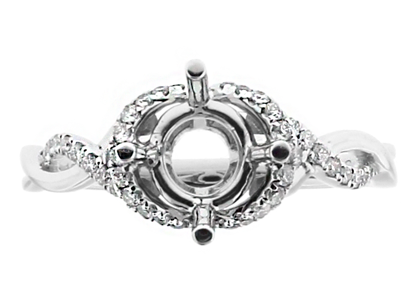 Graduating Twist Shank Diamond Engagement Ring Semi Mount