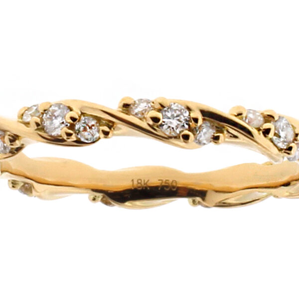 2.7mm Wide Closed Twist Diamond Eternity Ring in 18kt Yellow Gold