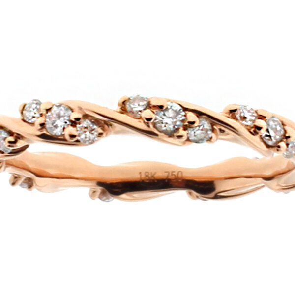2.7mm Wide Closed Twist Diamond Eternity Ring in 18kt Rose Gold