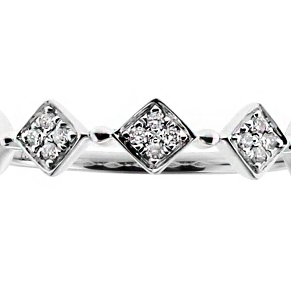 5 Sideway Squares, Ladies Stackable Diamond Ring in 18kt White Gold