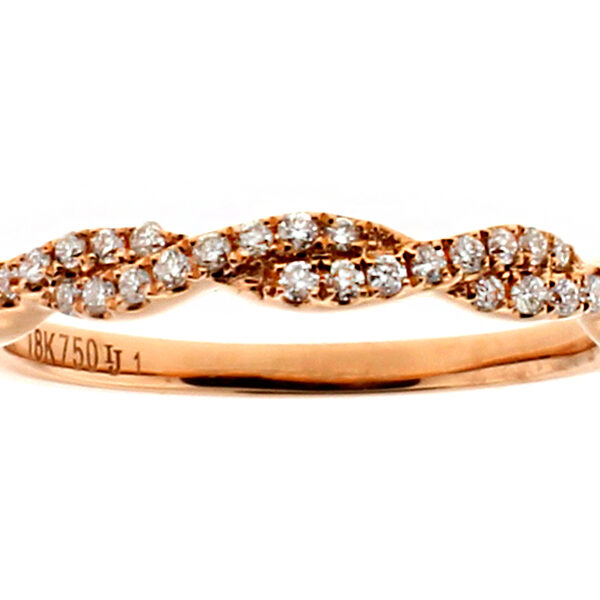 2.5mm Wide Closed Twist Diamond Eternity Ring in 18kt Rose Gold