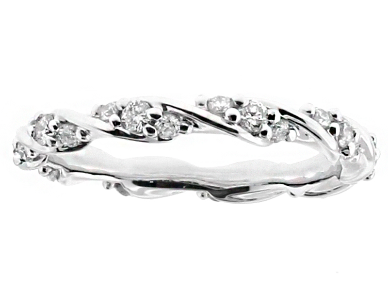 2.7mm Wide Closed Twist Diamond Eternity Ring in 18kt White Gold