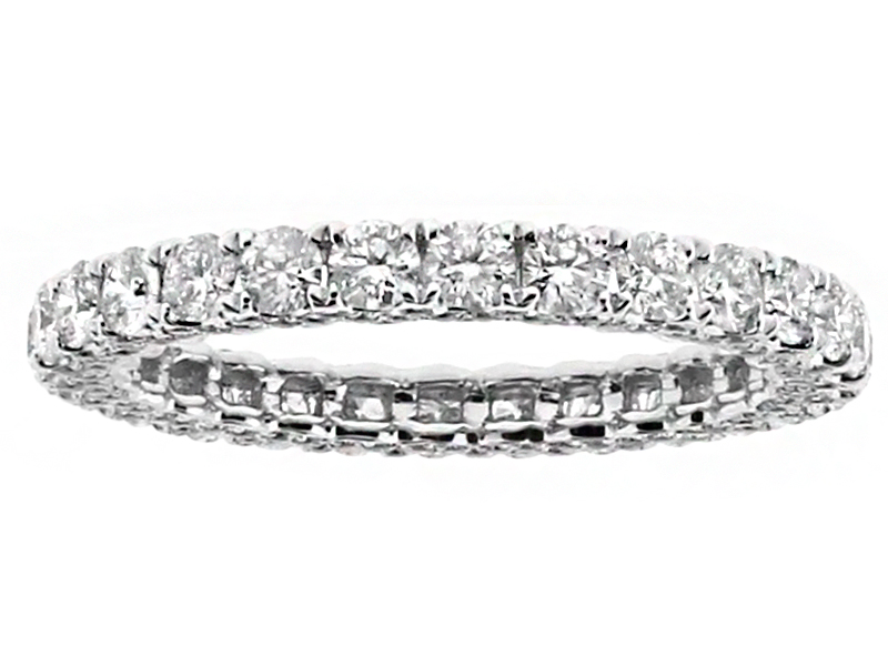 3 Sides Filled with Diamonds Eternity Ring in 18kt White Gold