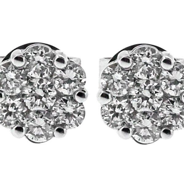 0.61ct Diamond Round Cluster Earrings in 18kt White Gold